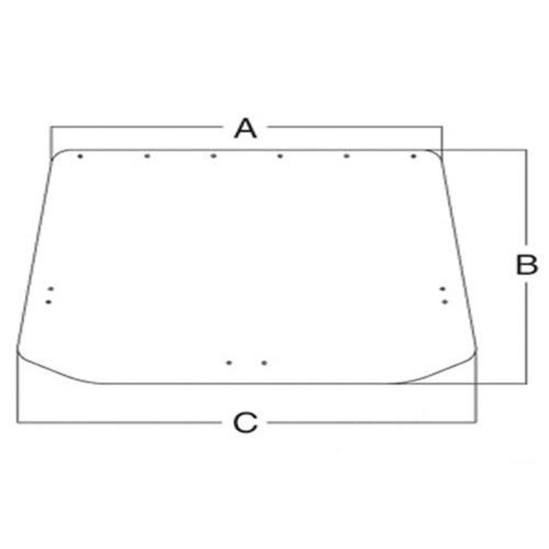 Cab Glass - Upper Rear Tinted Window fits Ford 5110 5610 6410 6610 6710 6810 7610 7710 5600 5700 6600 6700 7600 7700 8000 9700 TW5 TW15 TW25 83904570