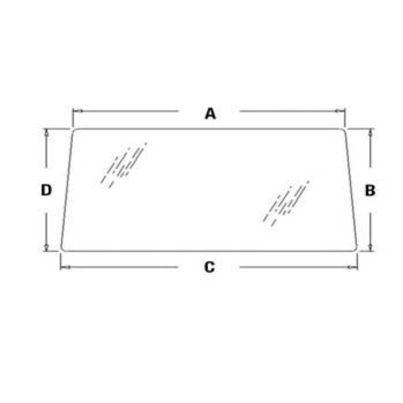 Cab Glass - Upper Rear Window fits Case 1896 2094 2096 2294 2394 2594 3294 4494 4694 4894 4994 F64778 F98367 F64708 fits Case IH 3394 3594 F98366