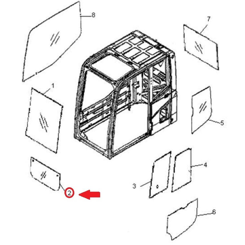 Front Glass 20Y5451812 fits Komatsu PC230 PC230NHD PC240 PC270 PC270LL PC290