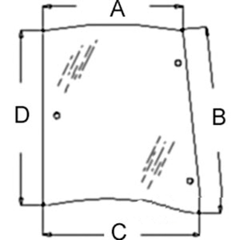 Glass RH 3806590M2 Fits Massey Ferguson 4243 4245 4253 4255 4260 4263 4265 4270