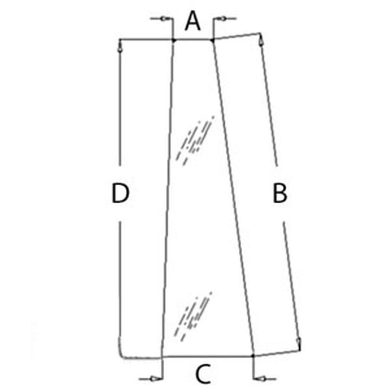 A-3389399M2 Front Door Glass - Fits Massey Ferguson 3060, 3070, 3075, 3090, 3095