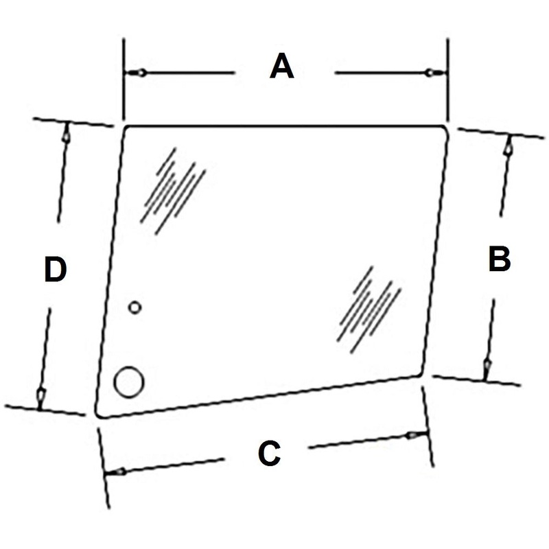Cab Glass - Door Upper Fits Massey Ferguson 383 399 393 375 362 398 390 360