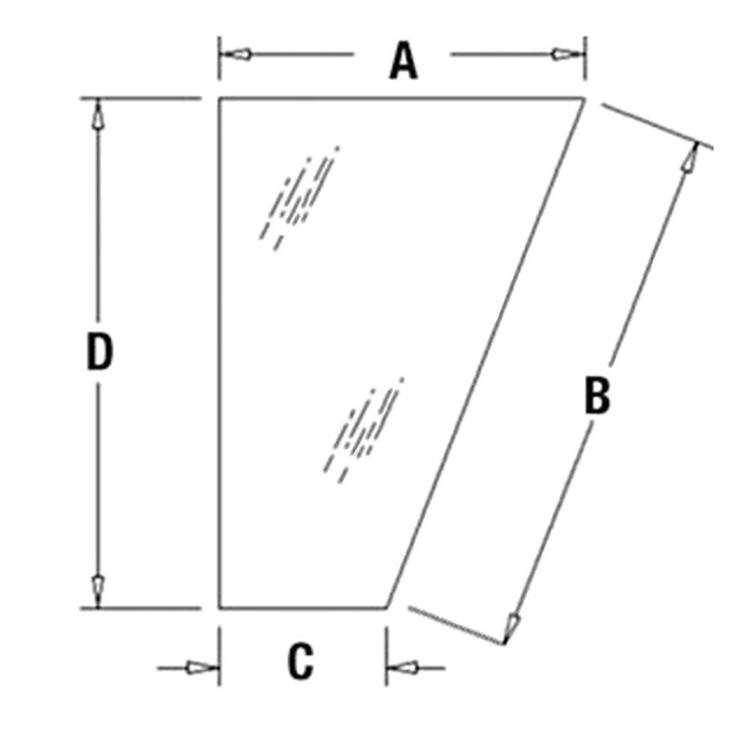 Cab Glass RH 107234A1 Fits Case 580L 580L II 580SK 580SL 580SL II 590 590SL