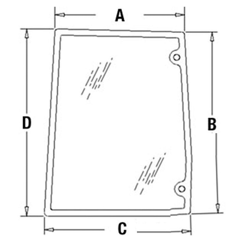 Cab Glass - Right Hand Side Window Fits New Holland Fits Case IH Fits Ford 6640