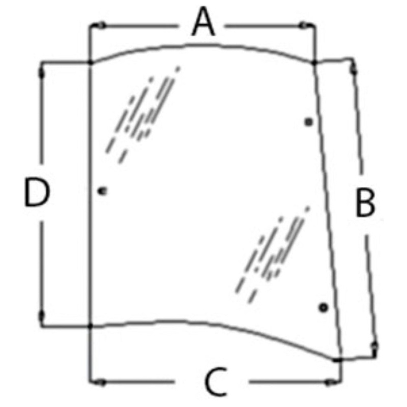 Cab Glass - Side Window Left Hand Fits Massey Ferguson 6150 6180 8120 3902130M1