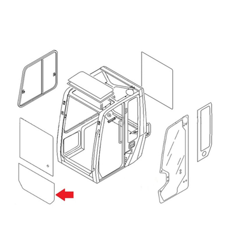 Front Lower Glass Fits Takeuchi Replaces 03786-07104