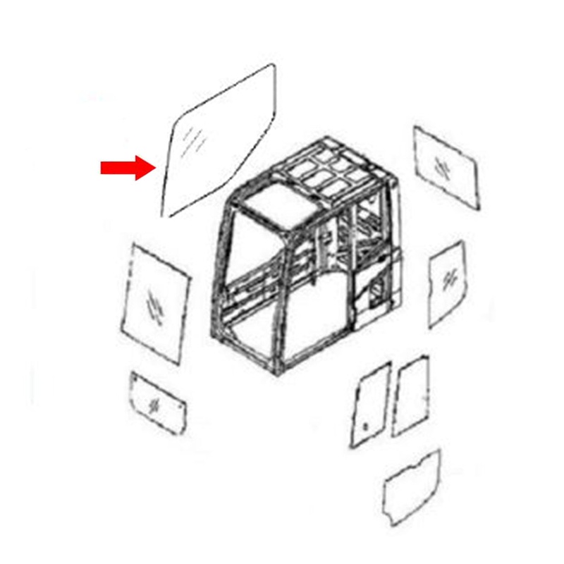 Side Cab Glass Fits Komatsu Replaces 22B-54-15221