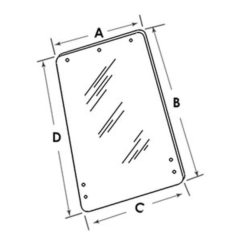 Cab Glass - Side Window Fits Ford 5610 2600 4110 6600 3600 4600 6610 4100 7610