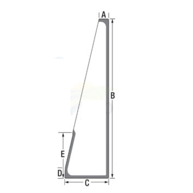 T230095 RH Front Side Window Glass Fits John Deere Loader Models 444K 524K 544K