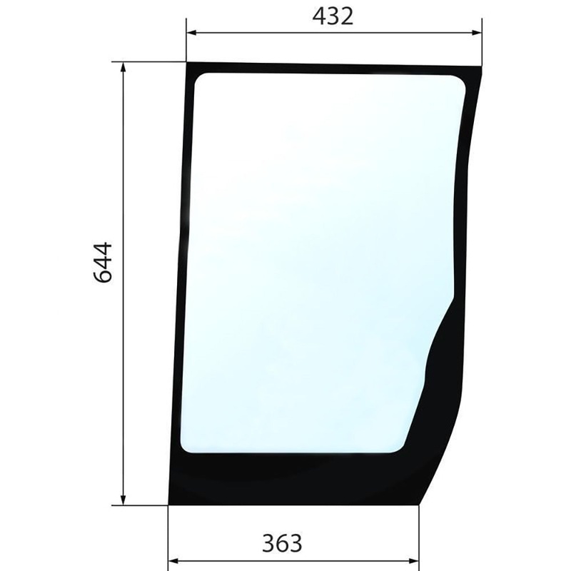 82030487 Lower Front Glass - RH Fits Case-IH MAXXUM 100 MAXXUM 110 MAXXUM 115++
