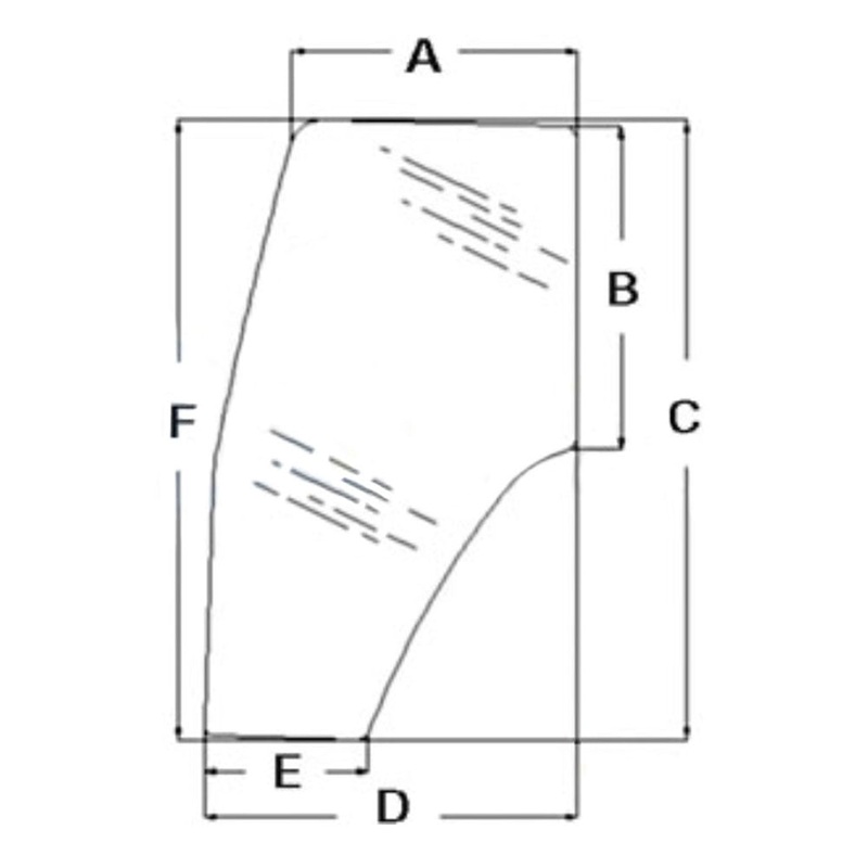 Left Hand Door Glass Fits JX100U JX1080U JX1090U JX1100U JX70U JX80U JX90U MXM12
