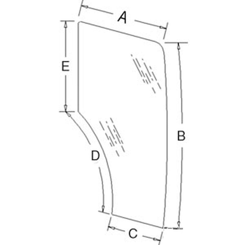 Right Hand Door Glass Fits JX1060 JX1060C JX1070 JX1070C JX1075 JX1075C JX1085