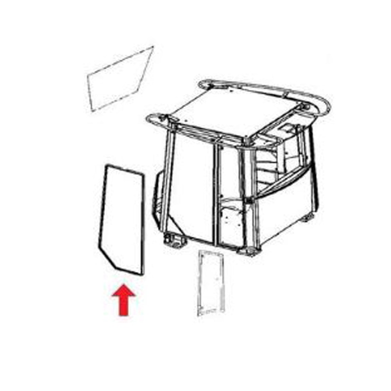 T167508 Cab Door Glass Fits John Deere 544J 444H 744H 744J 624H 644H 544H