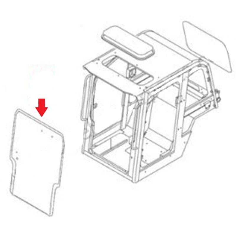 0880865301 Front Windowpane Cab Glass Fits Takeuchi Skid Steer TL240 TL250