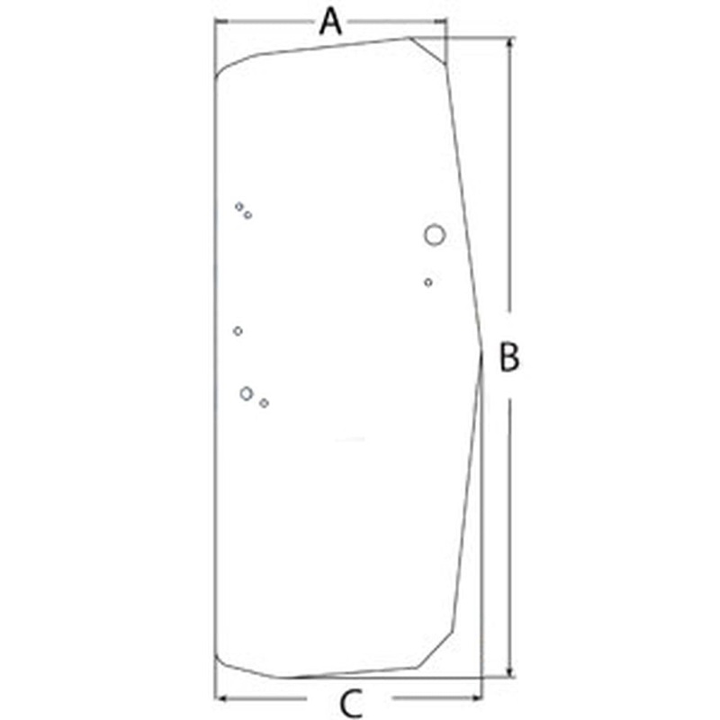 Cab Glass Door RH Fits John Deere 650J 450J 750J 550J 850J 700J T205160