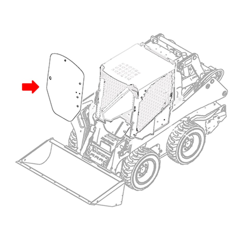 Cab Glass - Front Center Fits John Deere 332E 319E 328E 318E 320E 326E 329E 323E