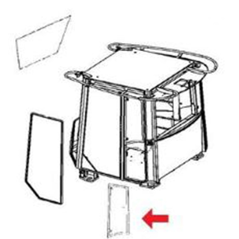 T178221 Rear Side Window Glass Fits John Deere Loader 744H 444H 624H 644H