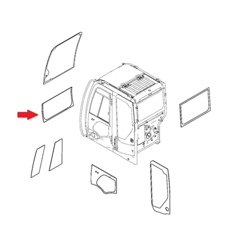 T396405 Front Lower Windowpane Fits John Deere Compact Excavator