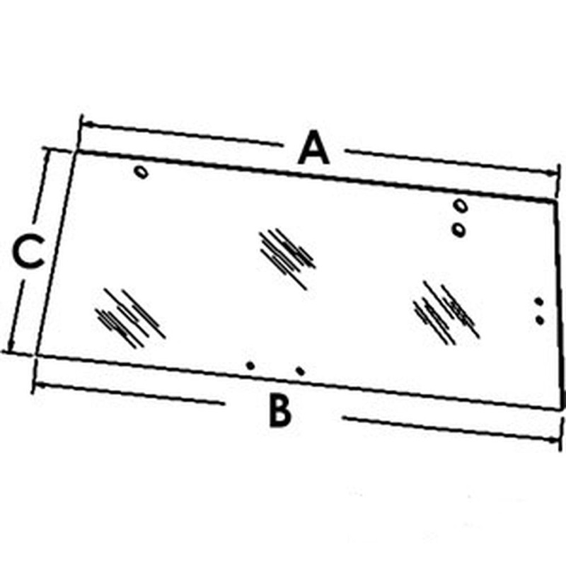 WN-1340198C1-PEX Glass, Rear Fits International/CaseIH 7110 7120 7130 7140 7150