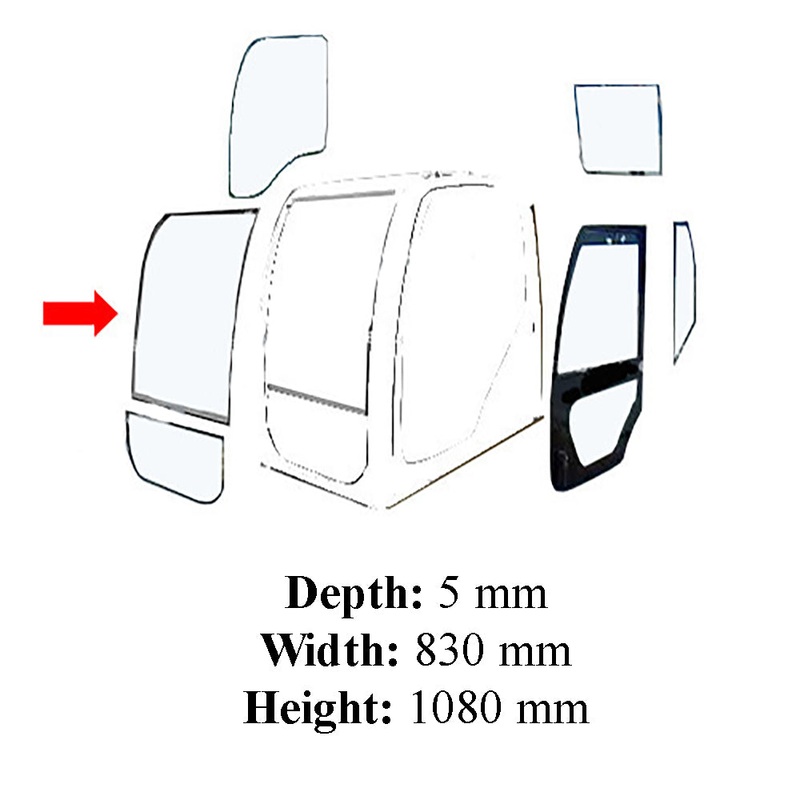 YN50C01173P1 Front Upper Windshield Glass Fits Kobelco Excavator SK170LC-8