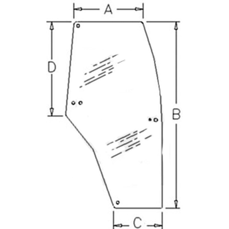 192004A6 RH Door Glass Fits Case-IH McCormick CX100 CX50 CX60 CX70 CX80 CX90