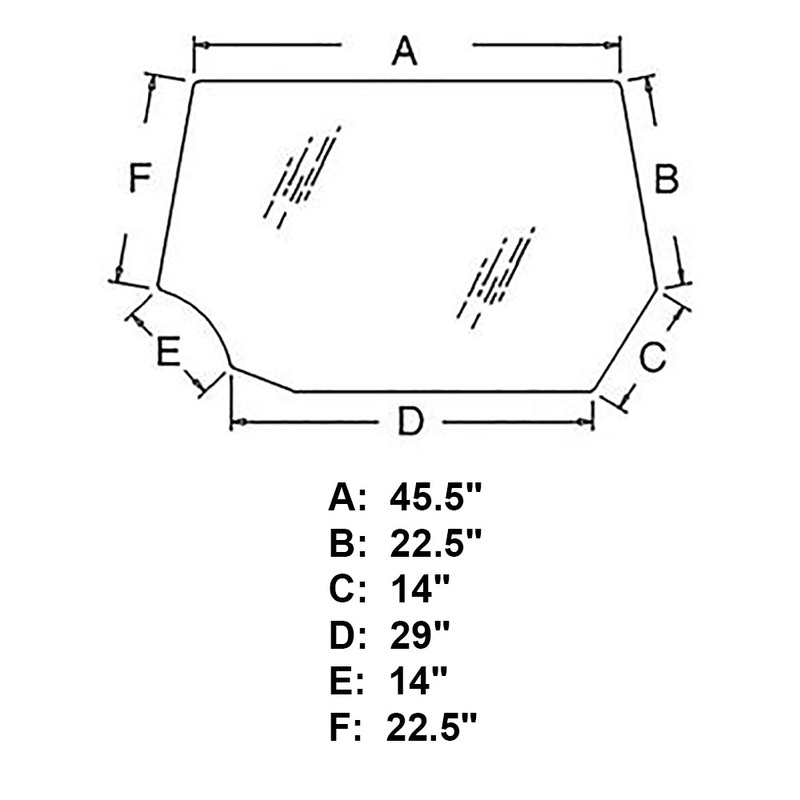 284947A2 Upper Rear Glass Fits Case-IH Tractor Models CX50 CX60 CX70 +