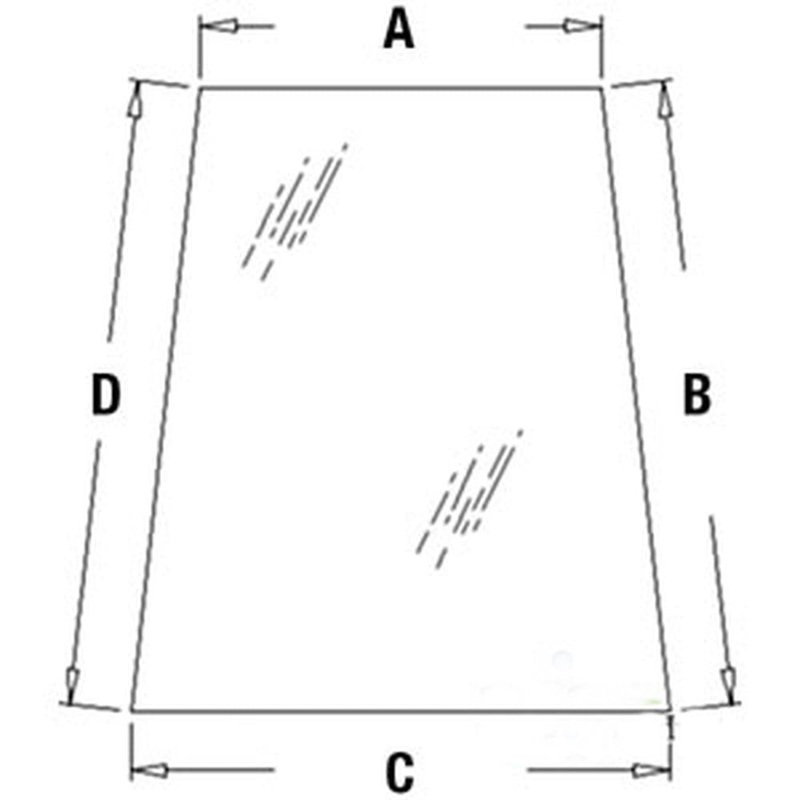 338429A1 Left Upper Door Glass Fits Case 580M 580SM 590SM Super M Series 1 & 2
