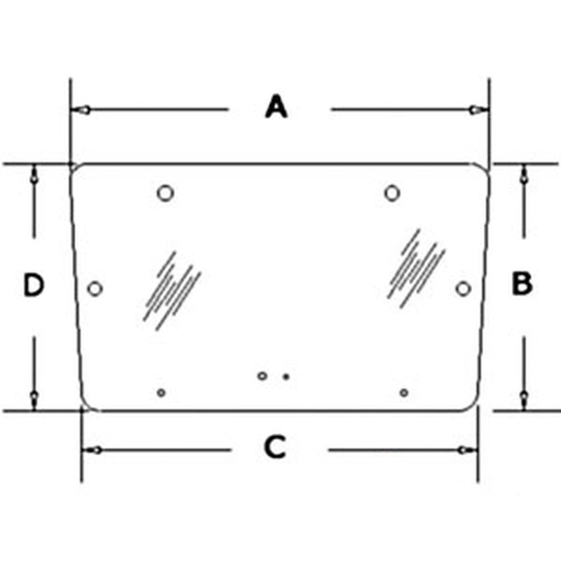 3477716M1 Upper Rear Window Fits Massey Ferguson 342 350 352 355 390 375 398 399