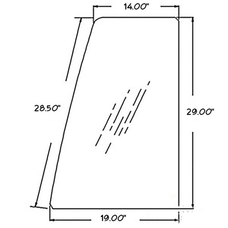 AT183083 New Upper Front Door Glass Fits John Deere 110 120 160LC 200LC 230LC +