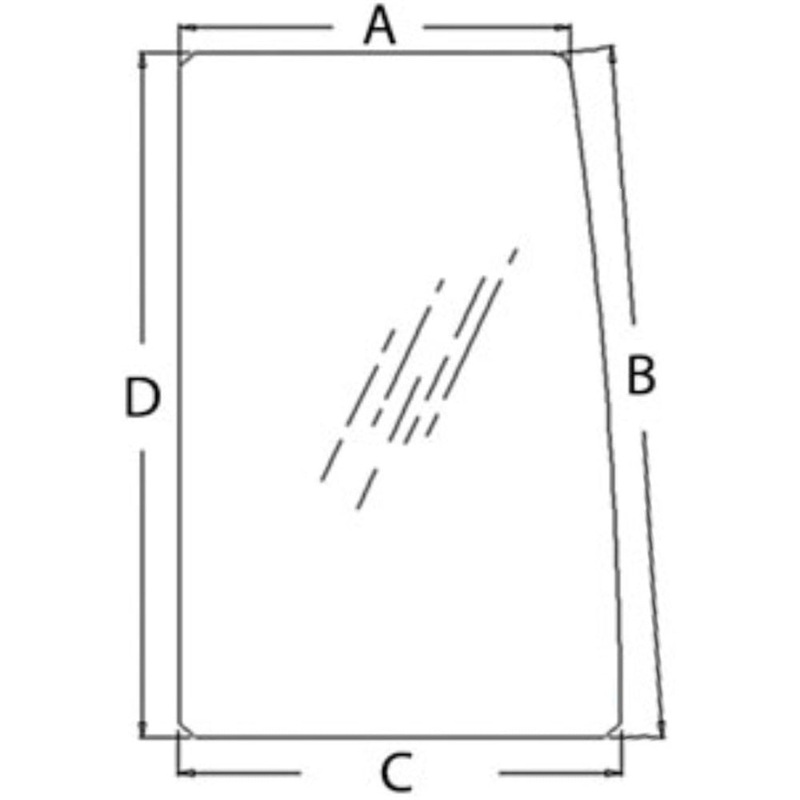 AT183084 Upper Door Rear Glass Fits John Deere Fits Hitachi 4398018