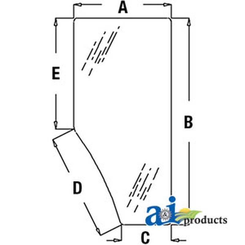 Fits John Deere Parts RH DOOR GLASS L169103 6510 (European), 6506 (European), 65