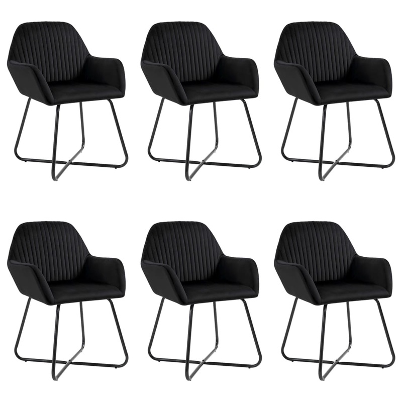 Chaises  manger lot de 6 noir velours