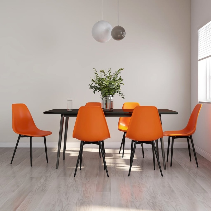 Chaises  manger lot de 6 orange PP