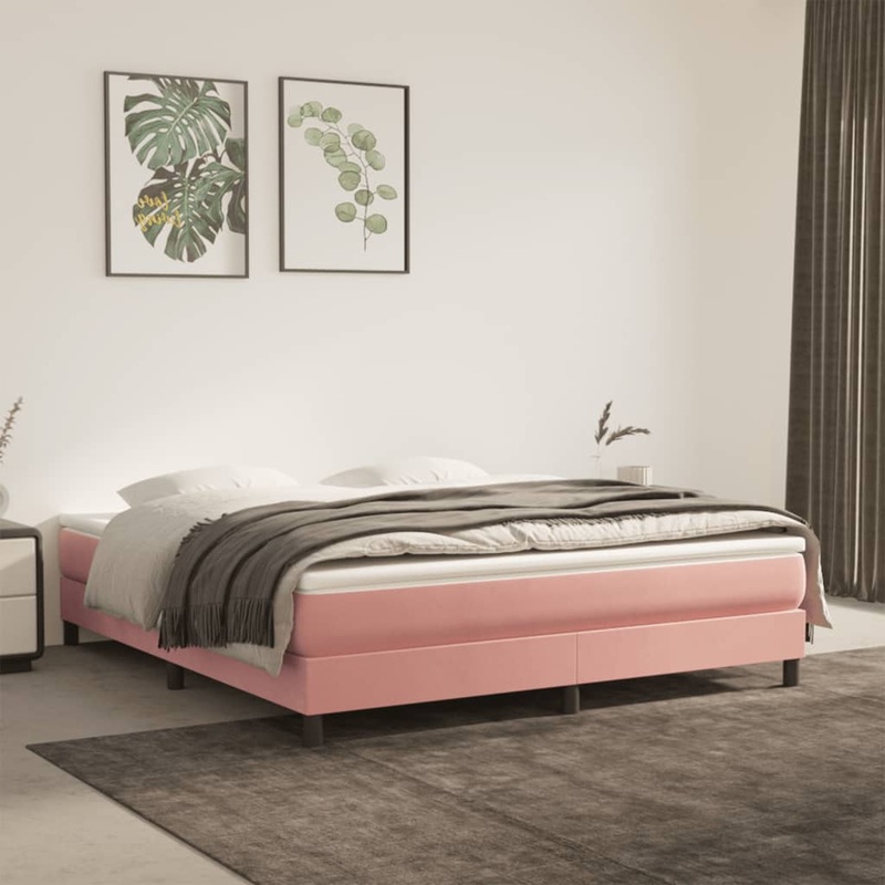 Matelas de lit  ressorts ensachs rose 160x220x20 cm velours