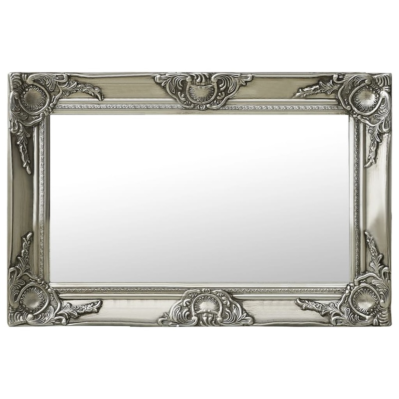 Miroir mural style baroque 60x40 cm Argent