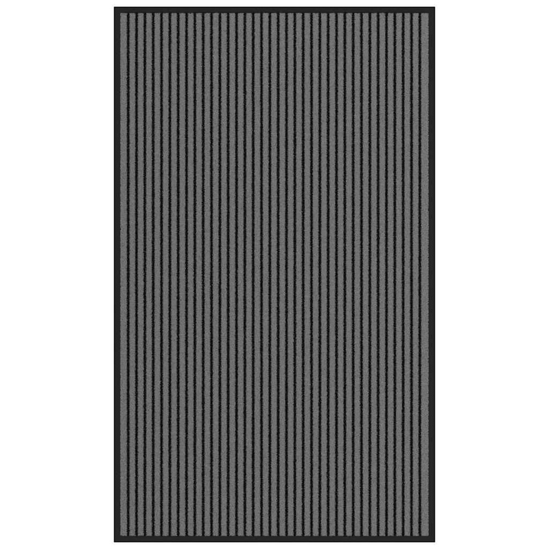 Paillasson noir et gris  rayures 90x150 cm