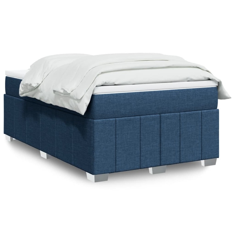 Sommier  lattes de lit avec matelas Bleu 120x200 cm Tissu
