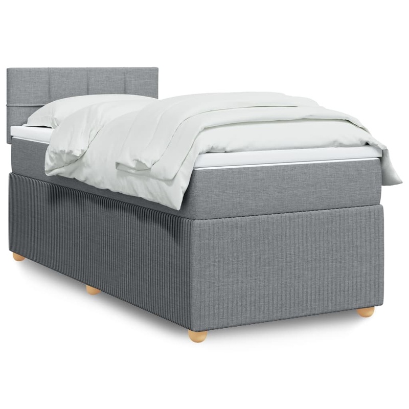 Sommier  lattes de lit avec matelas gris clair 80x200 cm tissu