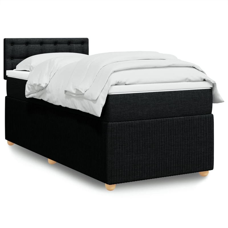 Sommier  lattes de lit et matelas Noir 80x200 cm Tissu