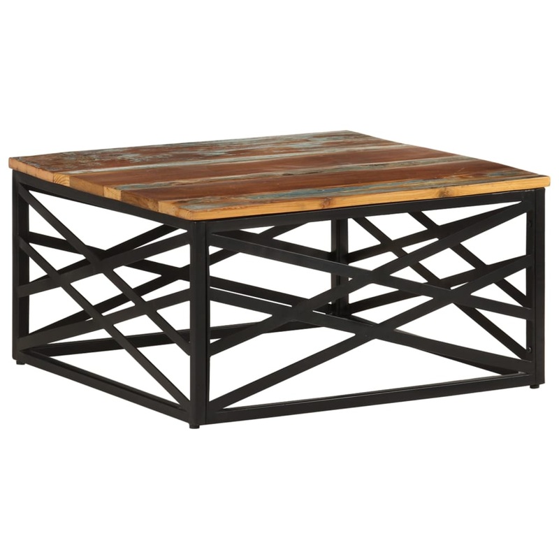 Table basse 68x68x35 cm Bois de rcupration massif