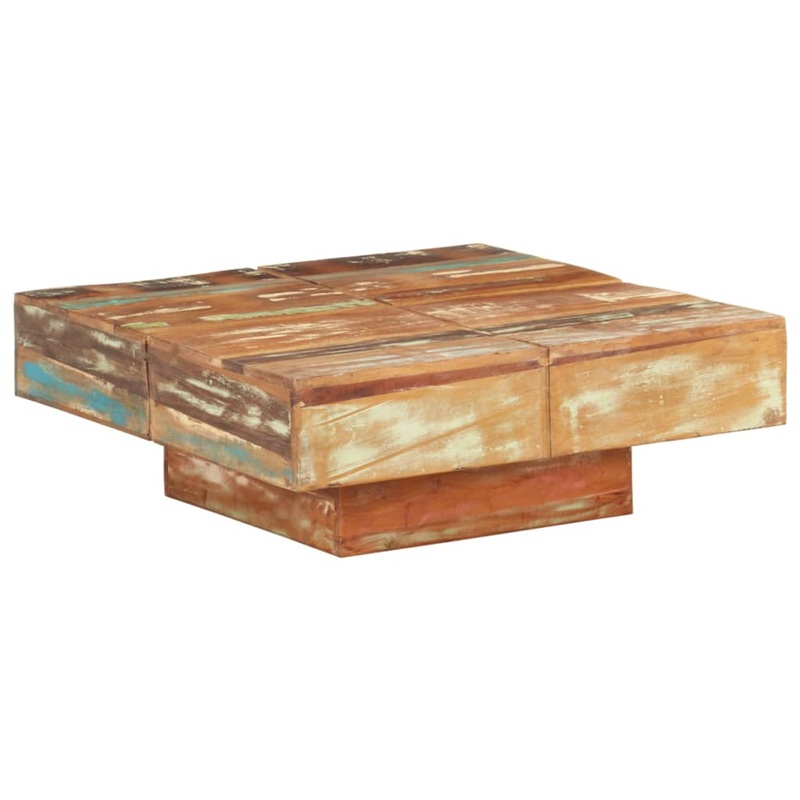 Table basse 80x80x28 cm Bois de rcupration massif