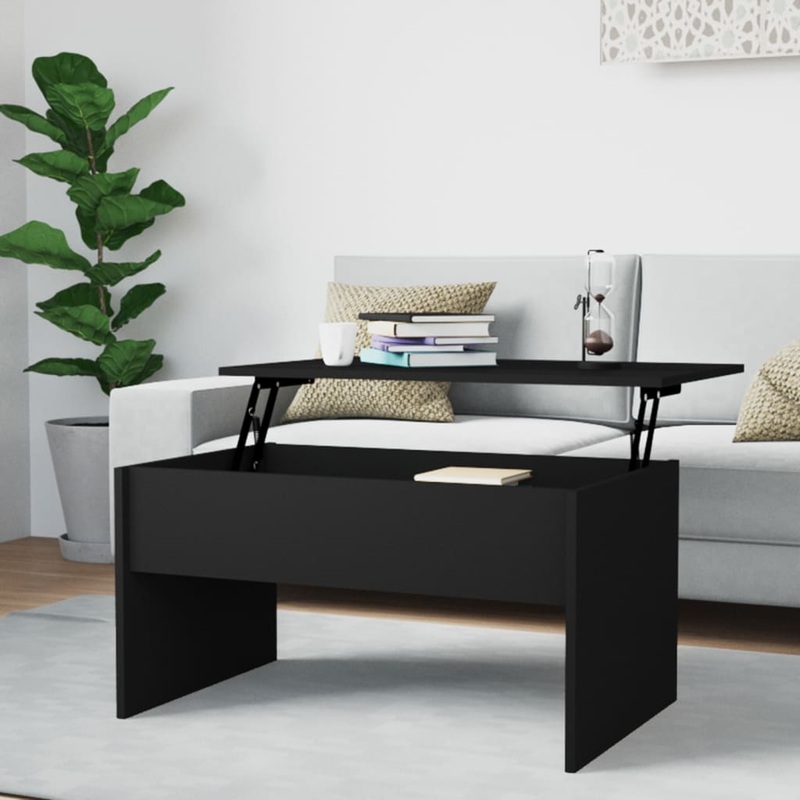 Table basse noir 80x50,5x41,5 cm bois d'ingnierie